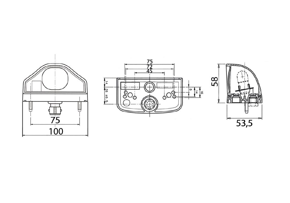 EPP96 plate light with cable gland